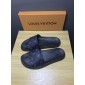 Replica High Quality Louis Vuitton Palm Slippers in Balck OF_86736F48C709