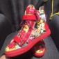 Replica Giuseppe Zanotti Flower print and red bi-metal plaque and red sole high-top Perfect sneakers MS03039
