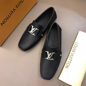 Louis Vuitton Arizona Moccasin Black Loafers With Silver Buckle MS02791