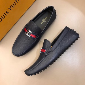 Louis Vuitton Arizona Moccasin Deep Blue Loafers With Silver Buckle MS02797