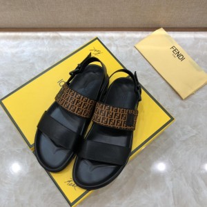 Fendi black Sandals with FF Monogram MS07235