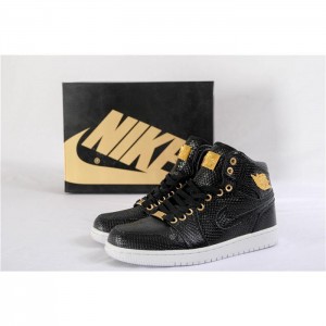 Ua Air Jordan 1 Pinnacle Black/Black-Metallic Gold-White Men Sneaker BA5E2D01B3B5
