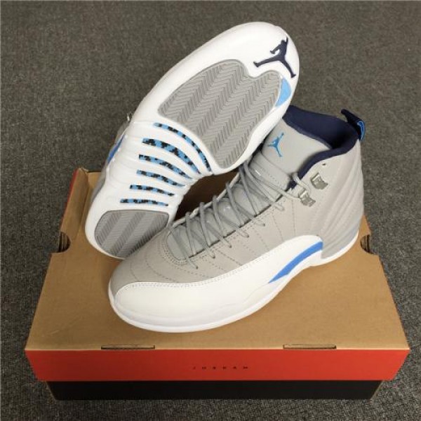 High Quality Air Jordan 12 Unc Wolf Grey University Blue White High-Top Men Sneakers 5C56AFA2E6D2