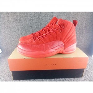 Air Jordan 12s Red Suede Sneakers AEAC870E0F09