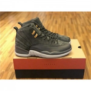 Air Jordan 12 Bordeaux Suede Grey Sneakers 34879F1C58F9