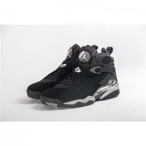 High Quality Air Jordan 8 Retro Black/Chrome Men Sneaker BF3B222DC189