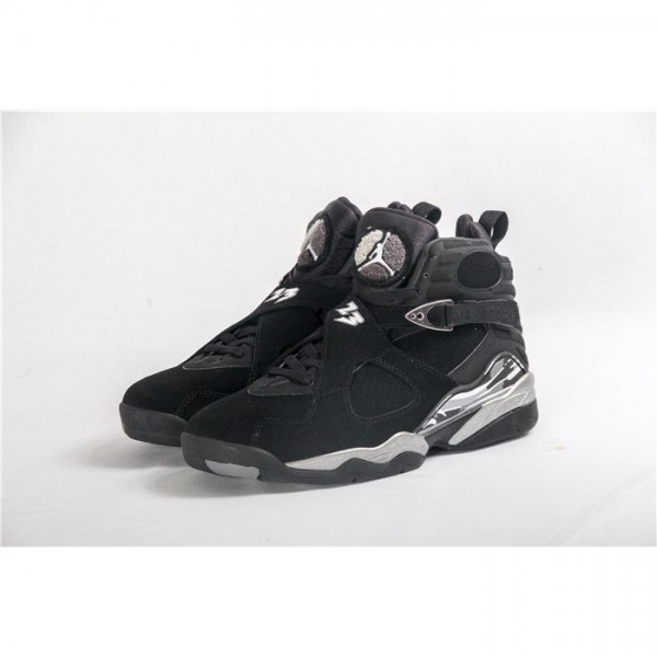 Replica High Quality Air Jordan 8 Retro Black/Chrome Men Sneaker BF3B222DC189
