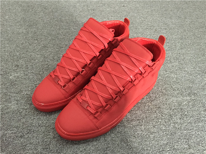 Balenciaga Sprayed Suede Arena High-Top Sneakers-Red